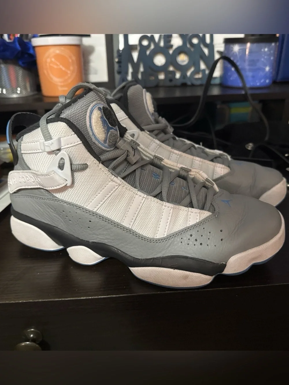 Jordan Kids Gray and Light Blue Low-Top Sneakers